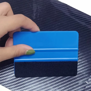

10*7cm Plastic Scraper Spare Auto Anti scratch Blue+Black Accessories 5Pcs