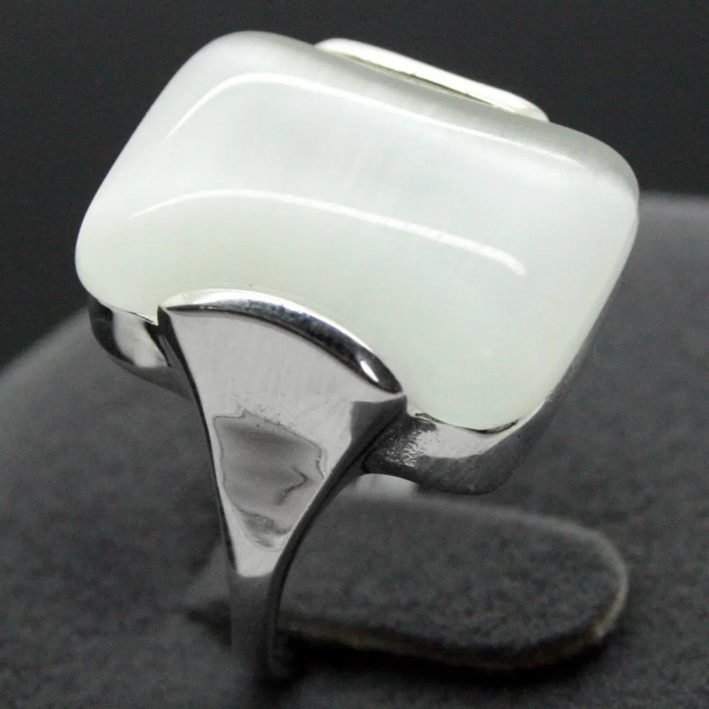 FACED WHITE 11.14mm OPAL 925 STERLING SILVER RING SIZE 7/8/9/10 | Украшения и аксессуары