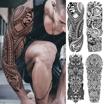 

Large Arm Sleeve Tattoo Lucifer Angel Eagle Waterproof Temporary Tatto Sticker Hell Satan Body Art Full Fake Tatoo Women Men