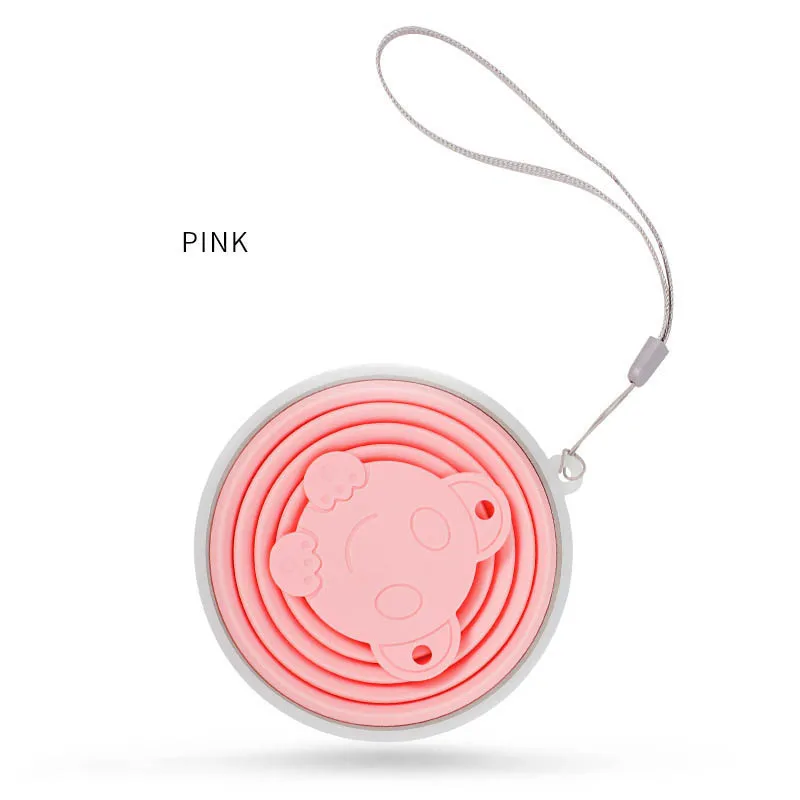 pink 250 мл складные чашки для воды силиконовые выдвижные складные чашки с крышкой открытый телескопический складной стакан для путешествий кемпинга воды - Цвет: pink