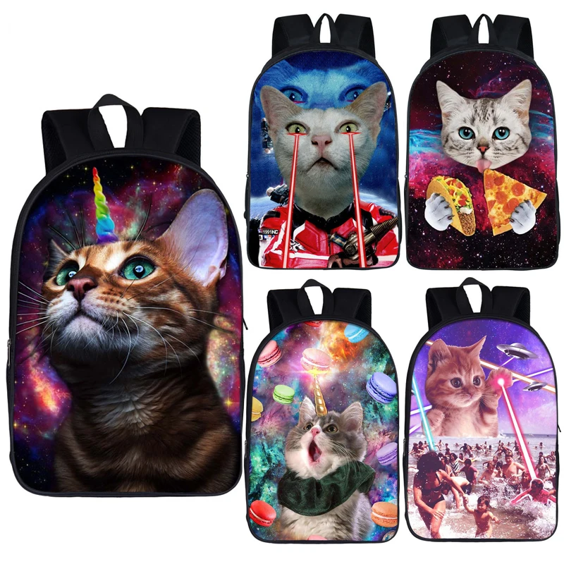 Kawaii Galaxy Единорог кошка школьные сумки для подростков девочек рюкзак женские сумки для ноутбуков ранец с изображением животного Повседневная mochila feminina