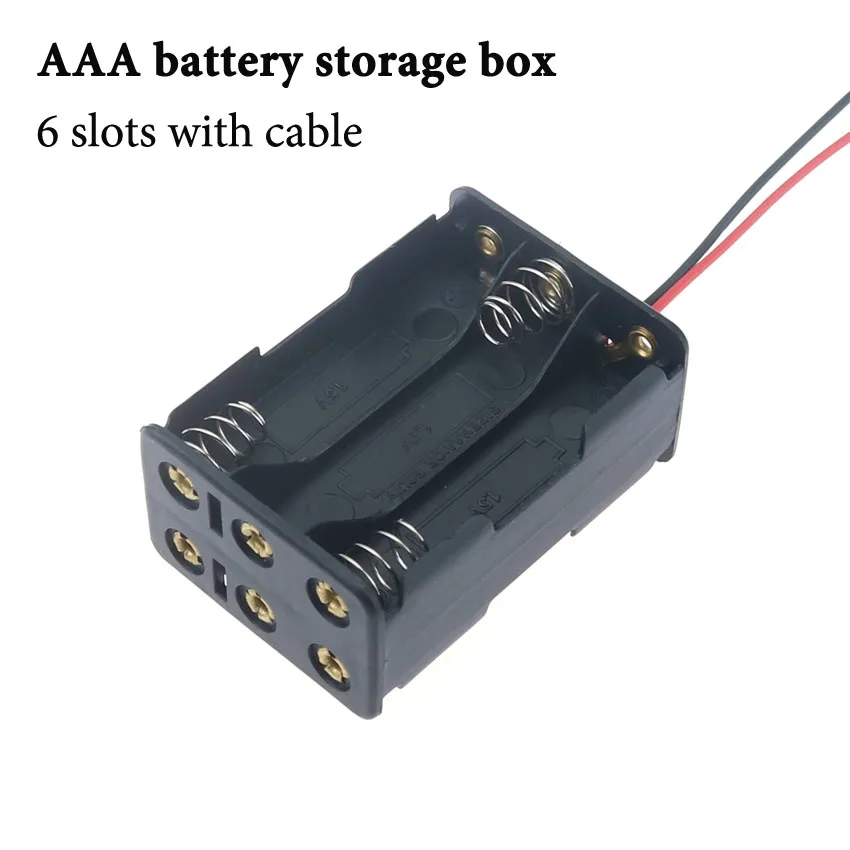 LAMPVPATH (lot de 4) support de piles AAA, support de piles AAA 2 X 1,5 V  avec fils, support de piles AAA avec fils 