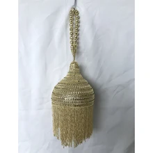 DOYUTIG, индийский стиль, женский клатч ручной работы из бисера, винтажная Золотая сумка через плечо с кисточкой, Женская вечерняя сумка, свадебные клатчи F703