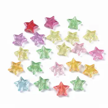 

500g Transparent Acrylic Beads Spacer Charms for Jewelry Making Bracelet Necklace Flower Heat Star Mixed Color