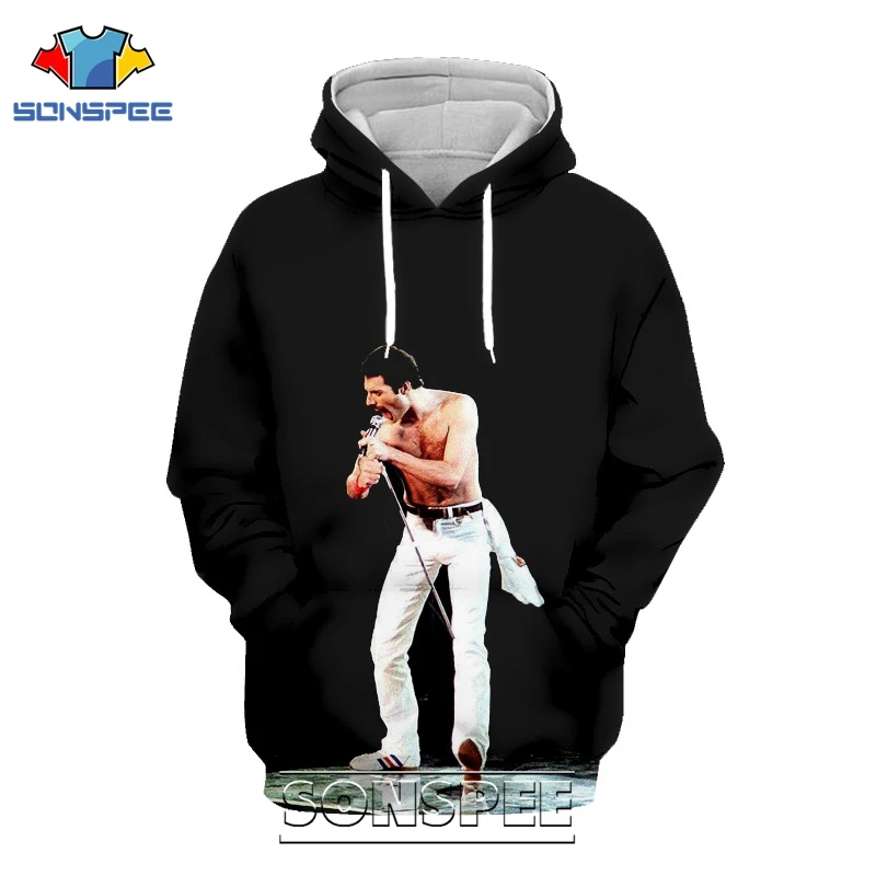 SONSPEE 3D Print Freddie Mercury Hoodie Men Women Casual Rock Coat Streetwear Hip Hop Pullover Tops Legend Singer Sweatshirt (5)