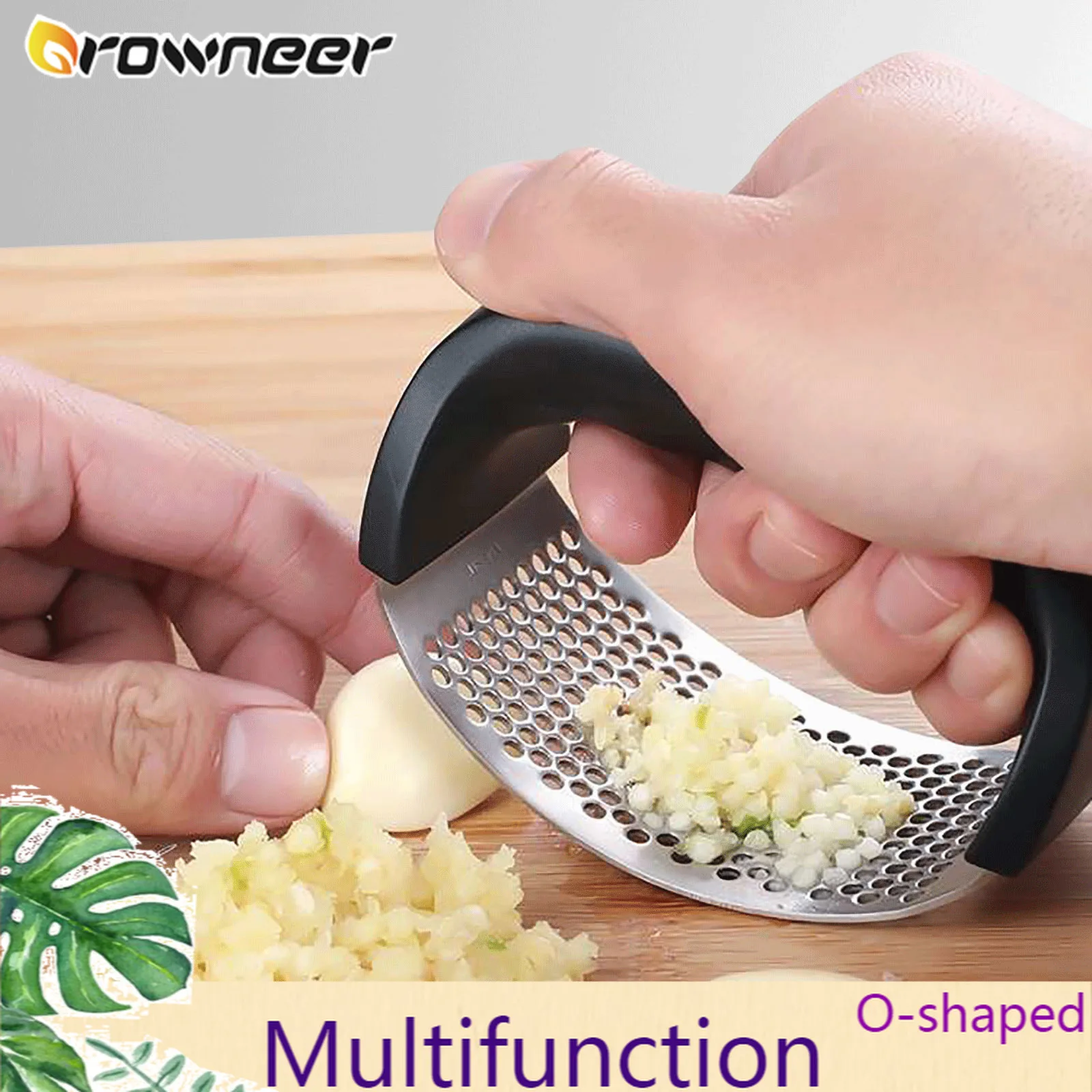 Multi-função de moagem slicer aço inoxidável em forma de o alho gengibre imprensa mão cozinha rolamento triturador vegetal ferramenta