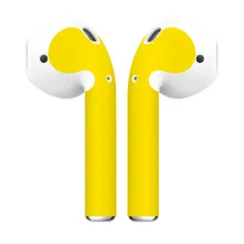 Yellow 1 пара кожи наклейка протектор для AirPods Skins защитные обертывания пленка кожи наклейка для беспроводных наушников аксессуары 4 цвета - Цвет: Yellow