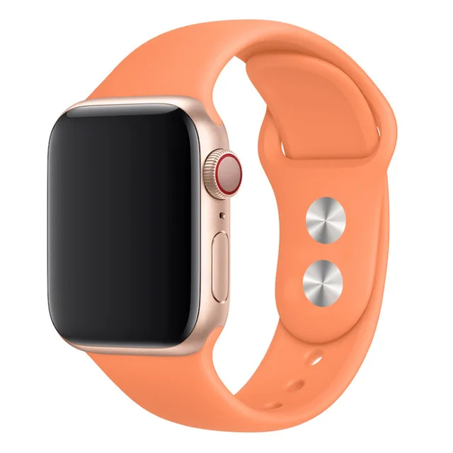 Силиконовый ремешок для наручных часов Apple Watch, 42 мм, 38 мм, Версия 44 мм 40 мм резиновый браслет для наручных часов Черные полуботинки со шнуровкой и ремешком наручных часов Iwatch серии 4/3/2/1 браслет - Цвет ремешка: NO.14.Orange-Pink