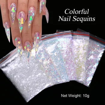 

1 Bag Nail Art Colorful Flakes Holographics Irregluar Nail Sequins Decoration Design Sticker 3D Flakes Slices Art Accessories