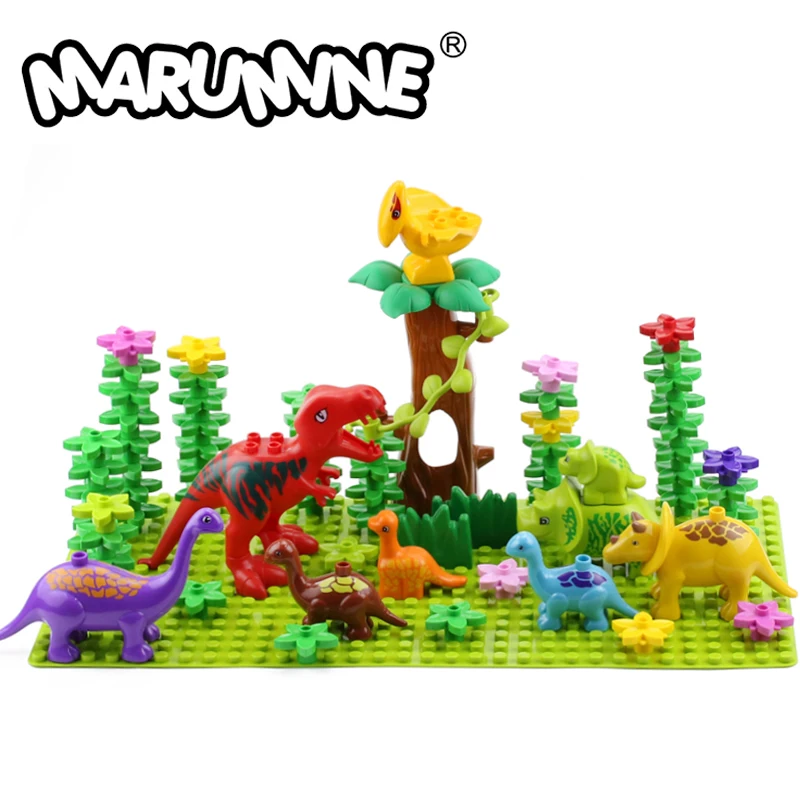 Марумин динозавр Duplo набор блоков ферма джунгли животные большой размер строительные блоки аксессуары с
