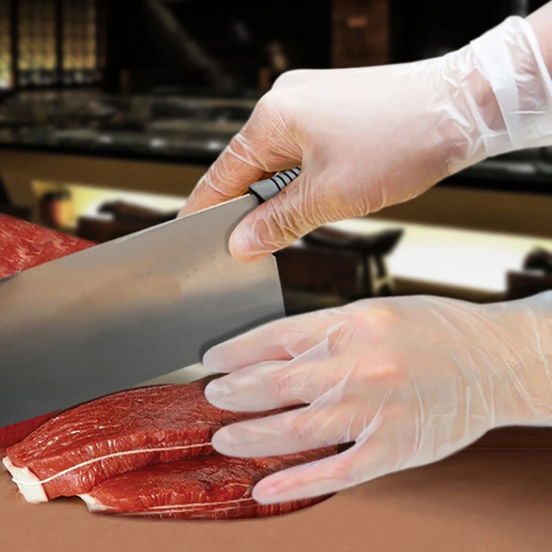 50pcs PVC Transparent Disposable Gloves Dishwashing/Kitchen/Latex/Rubber/Garden Gloves Universal For Home Cleaning