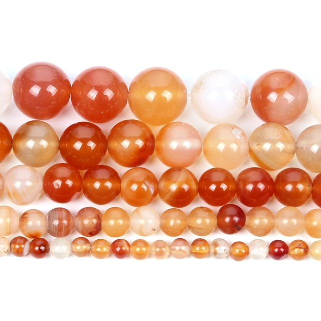  8mm Red Agate Beads for Jewelry Making 48pcs Round Loose Beads