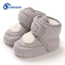 0 1y bebê da criança sapatos de pelúcia quente menino menina bota curta macio sola de inverno infantil primeiros caminhantes anti deslizamento algodão apartamentos leve