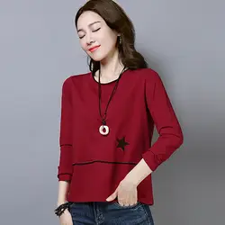 Shintimes Poleras De Mujer Moda 2019 Футболка женская 2019 футболка с длинным рукавом Повседневная Женская футболка Корейская одежда