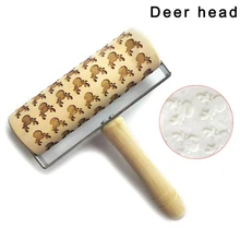 Горячие деревянные рождественские тиснения Скалка Выгравированные DIY Инструменты для выпечки печенья Kid LSF99