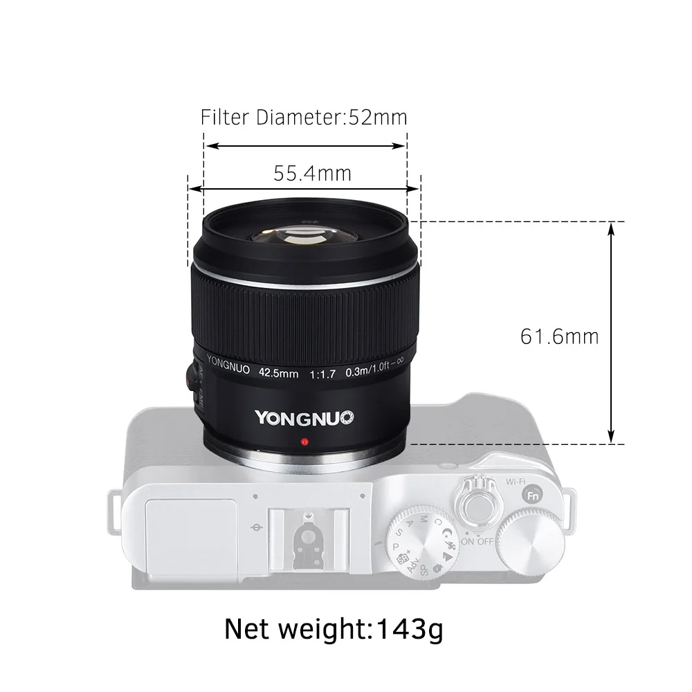 YONGNUO yn42 5 мм F1.7M Большая диафрагма AF объектив MF стандартный основной для Olympus E M5 Mark