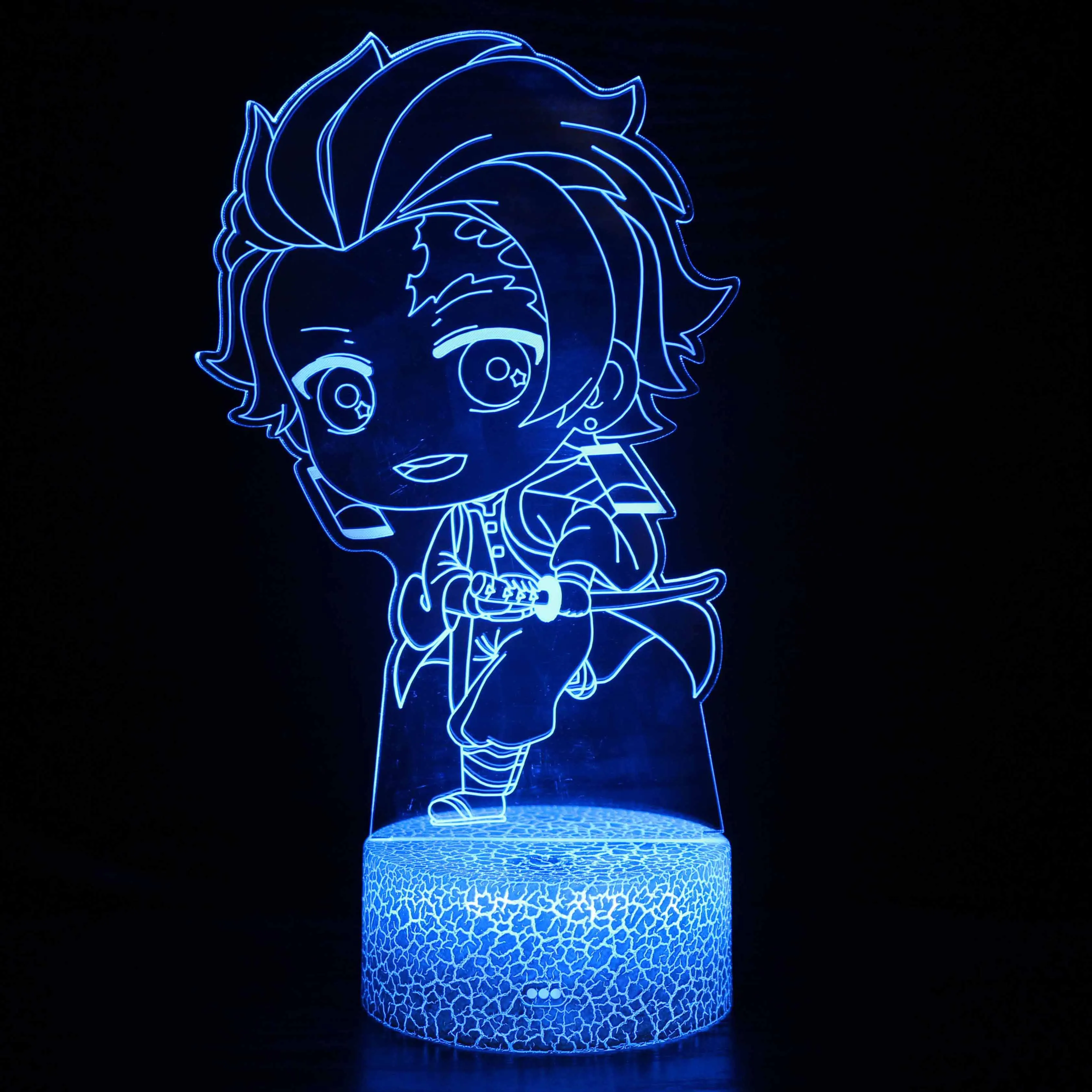 Acrylic Led Night Light Anime Demon Slayer Agatsuma Zenitsu Figure for Kids Child Bedroom Decor Cool Kimetsu No Yaiba Lamp Gift star night light Night Lights