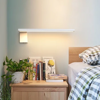 

Bedroom Wall Light Metal Lamp Body Acrylic Lampshade Modern Simple Style Indoor Luminaire LED Bulb