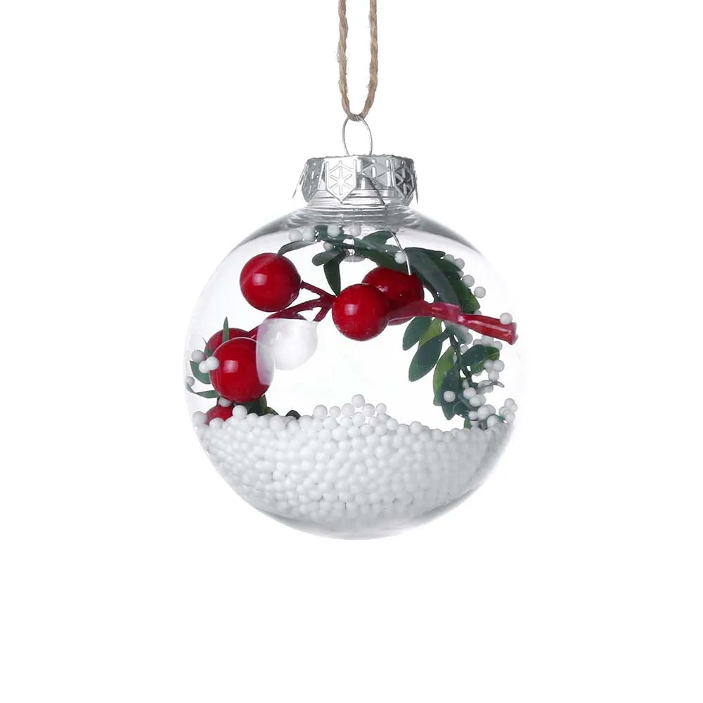 Горячая Распродажа, Рождественская прозрачная подвесная шар для рождественской елки, безделушка, прозрачные пластиковые вечерние украшения для дома, рождественские украшения, подарок CraftA30816 - Цвет: F