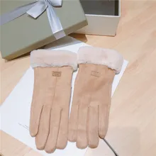 Сенсорный экран пять пальцев замша женские зимние теплые шерстяные как рот простые студенческие перчатки
