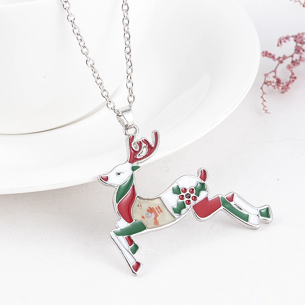 Новая мода Рождественская елка Снеговик Санта-Клаус женское ожерелье с подвеской свитер цепь ювелирные изделия, представительное ожерелье