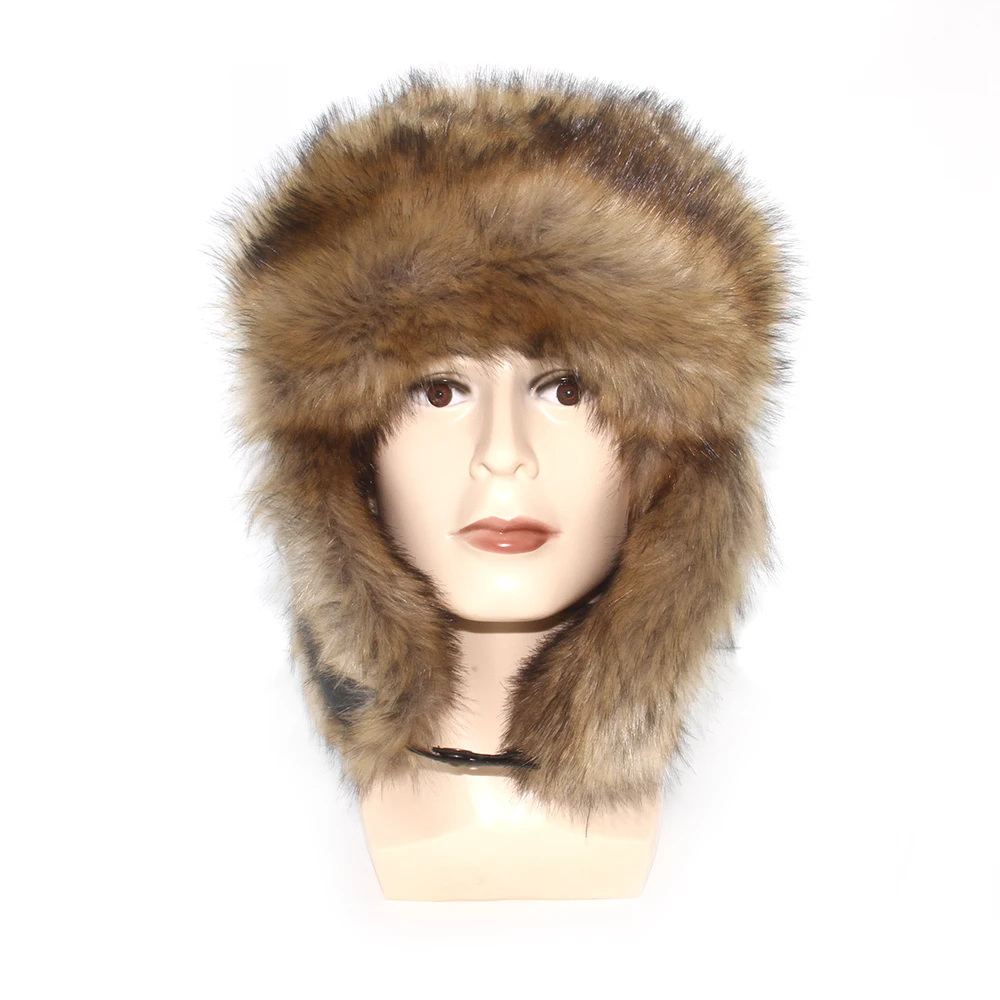 Super Warm Hat Winter Woman Men Thicken Cotton Cap PU Leather Lei Feng Cap Waterproof Bomber Hats Ear Protection Skiing Hat