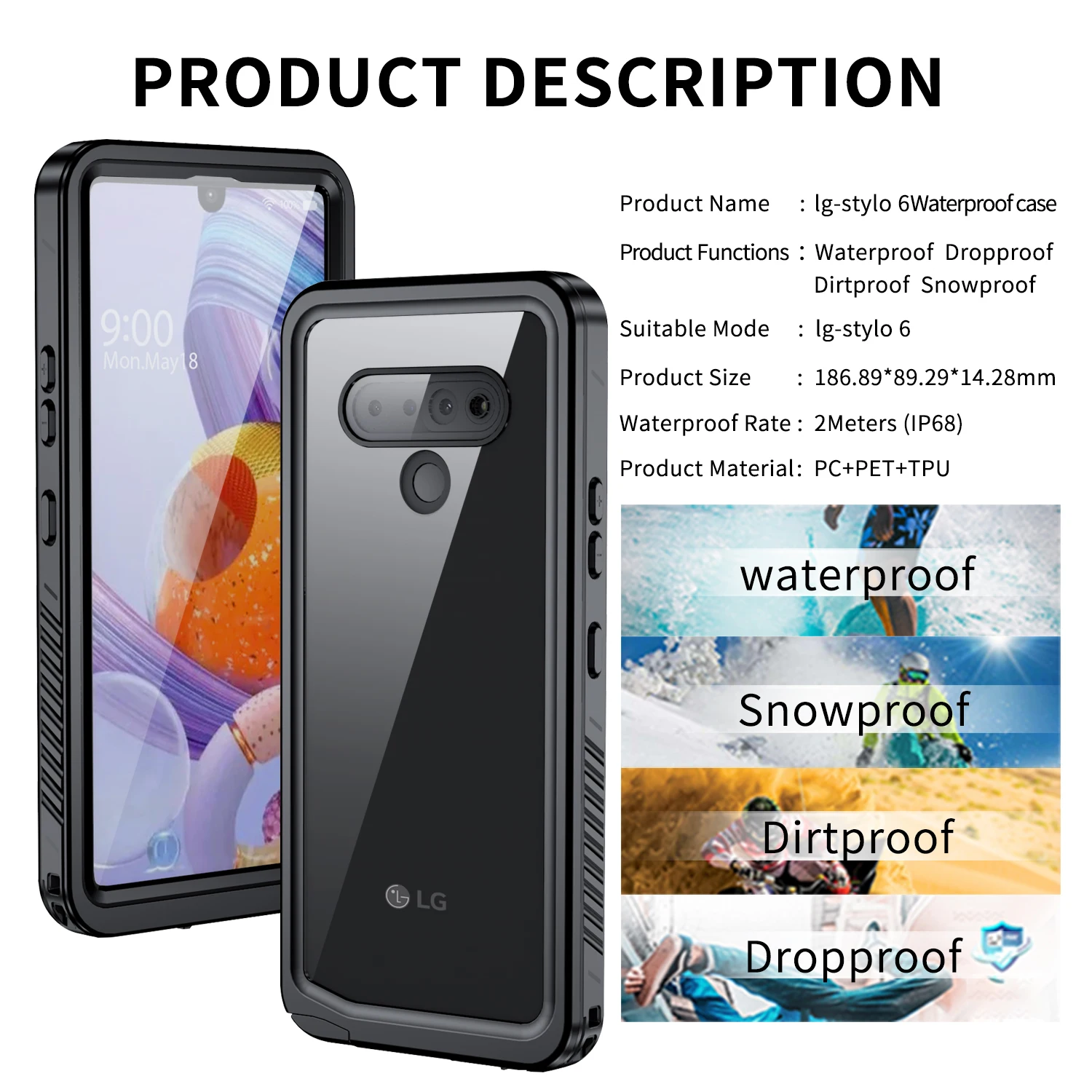 IP68 Waterproof Phone Case for LG Stylo 6 Coque Heavy Duty Full Protection  Shockproof Case for LG Stylo6 Waterproof Cover - AliExpress