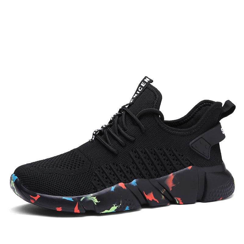 Men Casual Shoes Fashion Black White Shoes Male Breathable Cool Flat Shoes Man