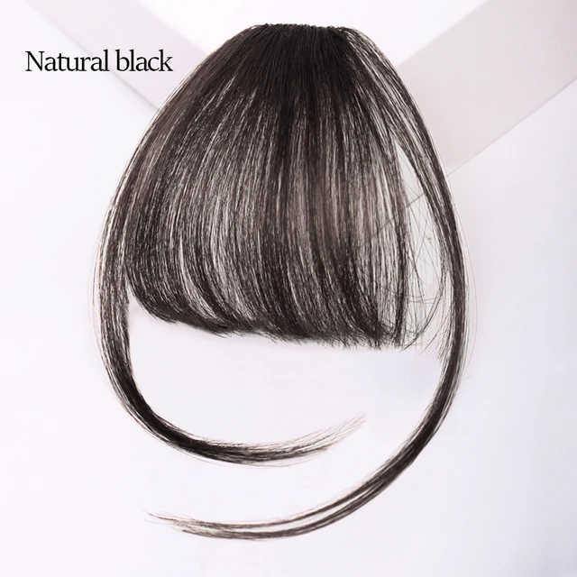 MyDiva Synthetic Air Bangs Heat Resistant Hairpieces Hair Women Natural Short Black Brown Bangs Hair Clips For Extensions 4