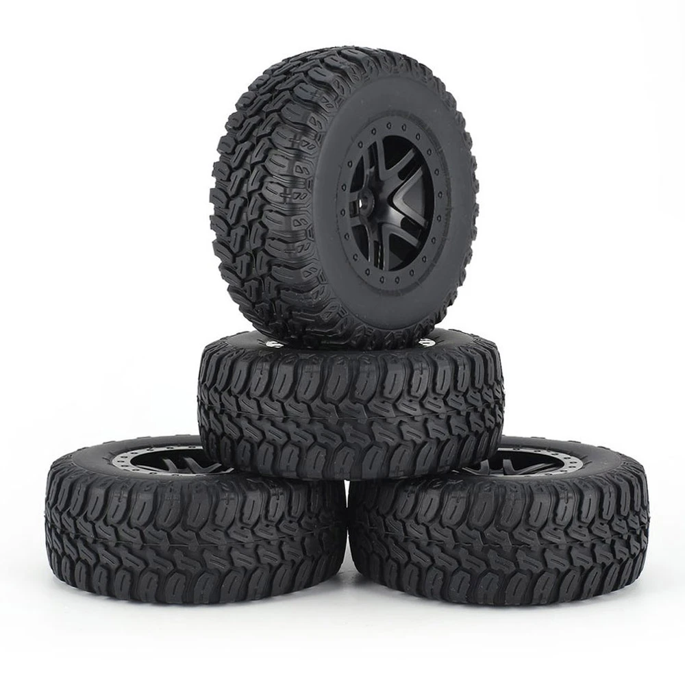 4pcs 110mm Rim Rubber Tyre Wheel Set 