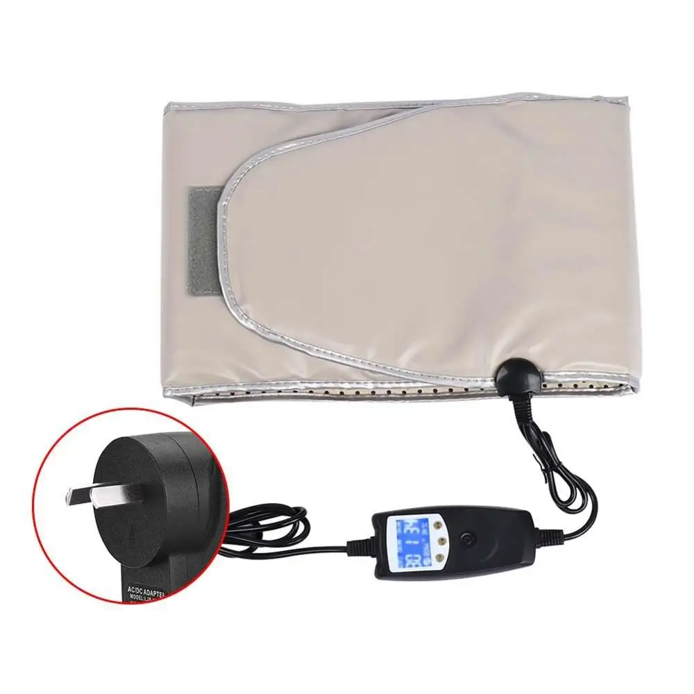 Silver AU Plug 220V Vibration 360 degree electric far infrared electric Sauna heating belt Slimming Detox Waist Belt Warm Weight Loss Beauty Fitness - Цвет: Silver AU Plug 220V