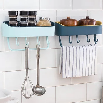 

Multi-functional Plastic Concise Perforation-free Bathroom Wall Hanging Rack,,