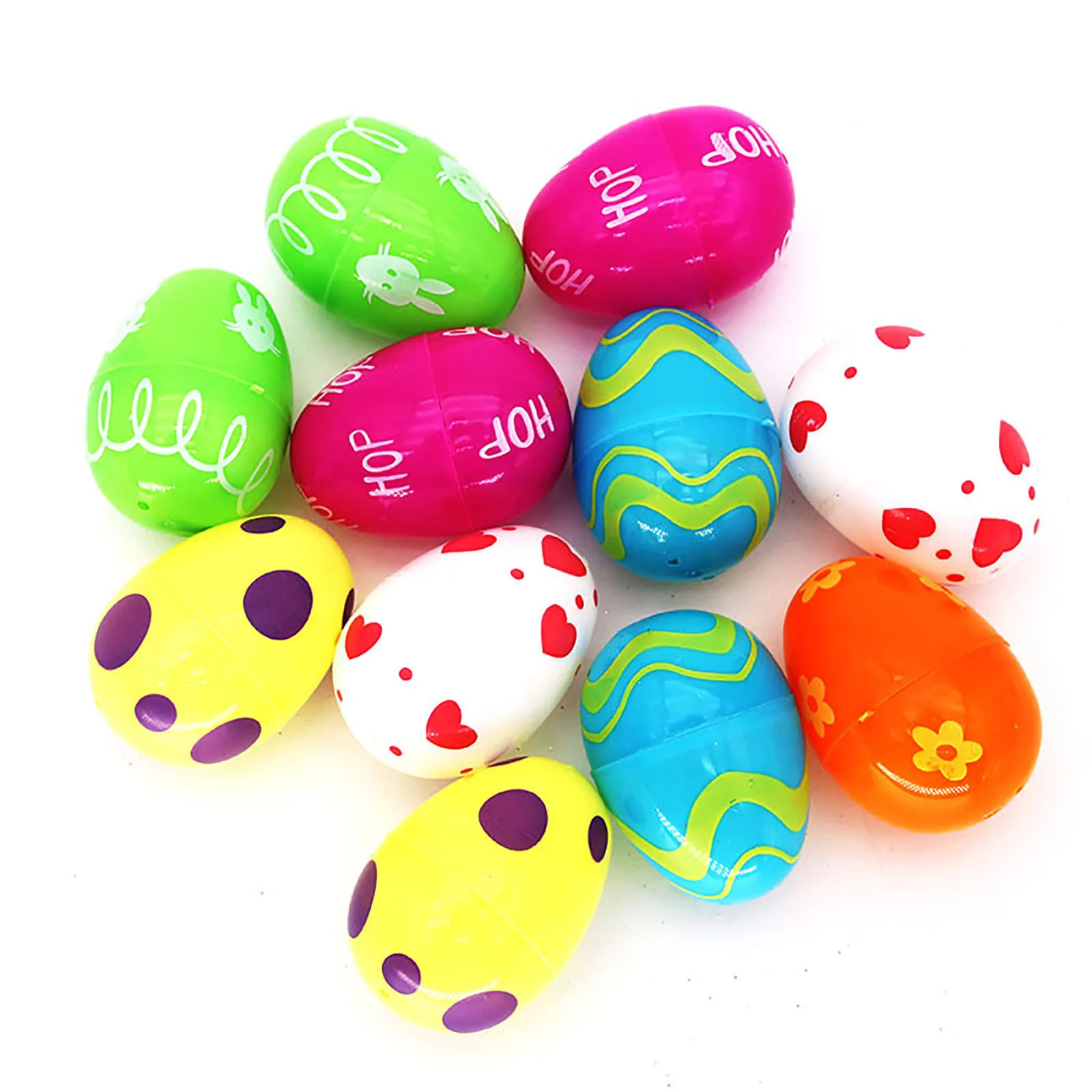 Precio reducido Huevos de Pascua de plástico rellenables, surtido de estampados de patrones, fiesta, Chico, Juguetes Divertidos no tóxicos, 12 Uds. Erb1ekjXWmW