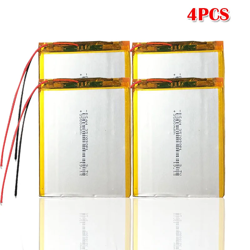 3,7 V 3500mah 357090 литий-ионный аккумулятор для Перезаряжаемые батарея U25GT батарея для планшетного ПК для Suo Лисинь S18 7/8/9 дюймов планшетный ПК ICOO - Цвет: 4pcs