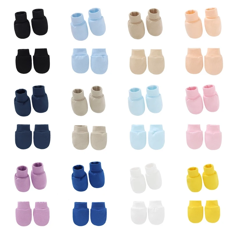 2 زوج الطفل الوليد لينة القطن الوجه حماية قفازات ا...