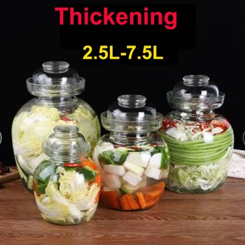 

Thicken Transparent Glass Pickle Jar Korea Pickled Bottle Jars for Pickling Kimchi Container Cabbage Pickled Storage Kimchi Pot