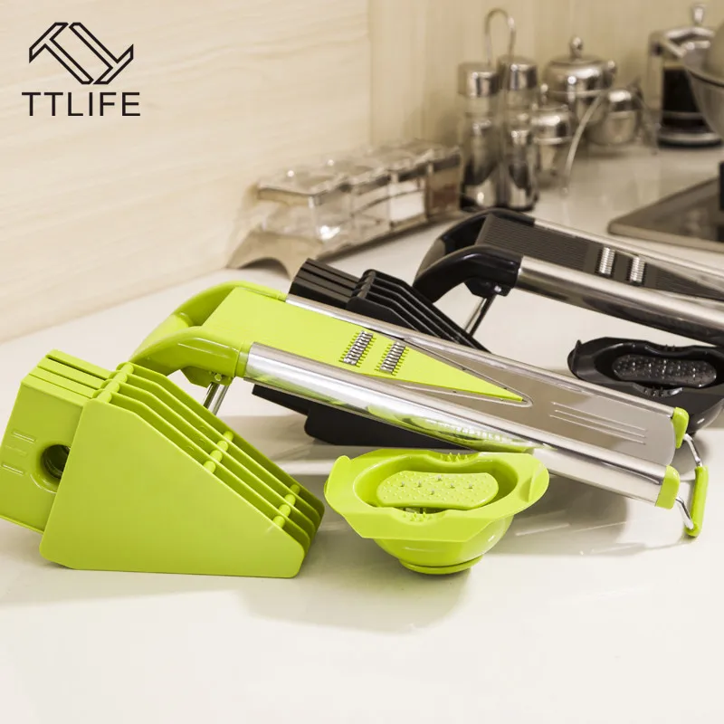TTLIFE Manual Mandoline Slicer Multi-function Vegetable Cutter Set with 5 Blade Potato Carrot Cutter Peeler Vegetable Salad Tool TTLIFE Manual Mandoline Slicer Multi-function Vegetable Cutter Set with 5 Blade Potato Carrot Cutter Peeler Vegetable Salad Tool