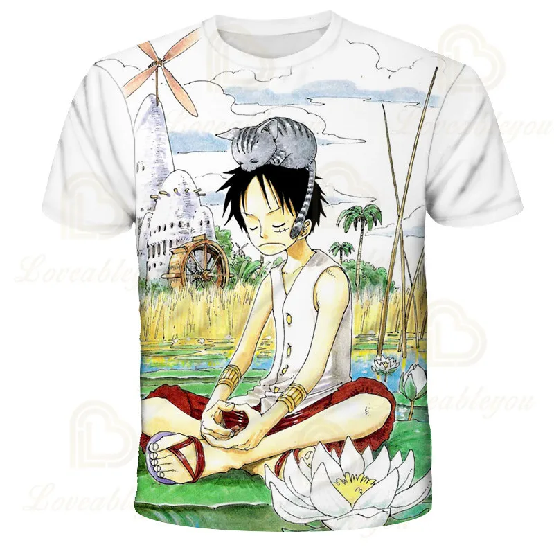 3D Print Women/Men Short Sleeve Luffy One Piece Summer T-Shirt