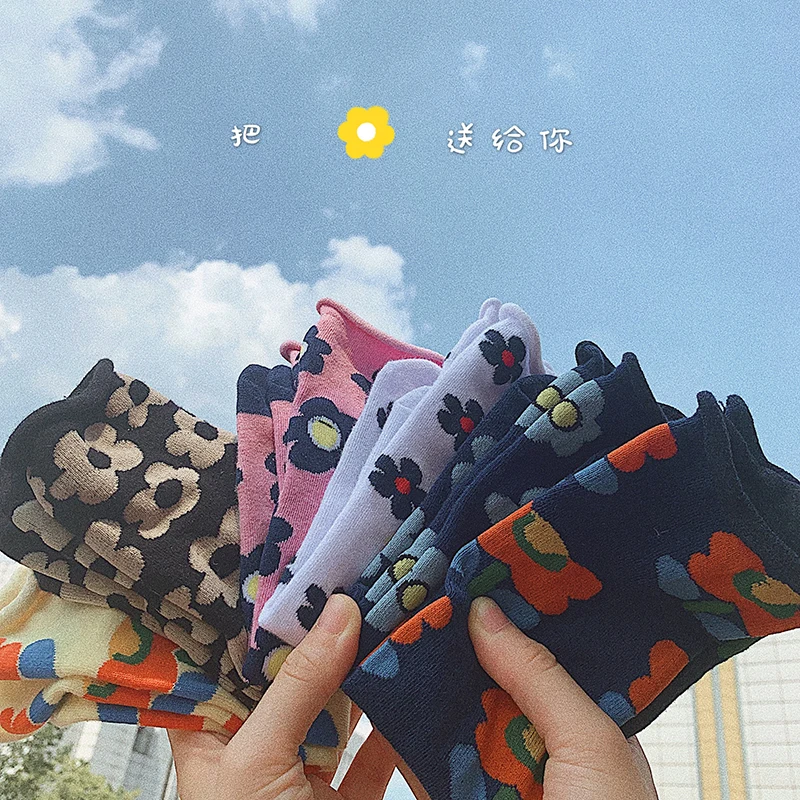 

2019 Spring and Autumn New Infants Girls Socks Toddler Baby Wind Flower Middle Socks Pile Sock Children Breathable Stockings