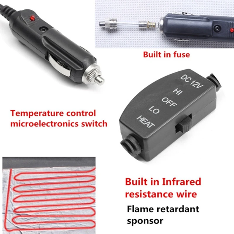 Автомобильный чехол на сиденье с подогревом Подушка Горячая Грелка-12 В грелка коврик идеально подходит для холодной погоды и вождения зимой, 2 шт