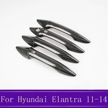 

ABS Carbon Fiber Door Handle Cover Trim Sticker Car Styling Decoration Accessories Fit For Hyundai Elantra Avante 2011-2014