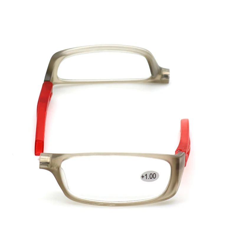 Складные Магнитные очки для чтения для мужчин и женщин, магнитные очки, регулируемые висящие на шее очки для дальнозоркости+ 1,0 1,5 2,0 2,5 3,0 3,5 4 - Цвет оправы: Серый