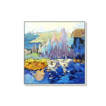 

Hand Painted high quality Oil Painting European village Abstract oil painting wall Art Painting On Canvas Art home decor