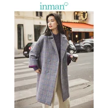 INMAN Зима Новое поступление литературная смешная вышивка плед женское Шерстяное бушлат
