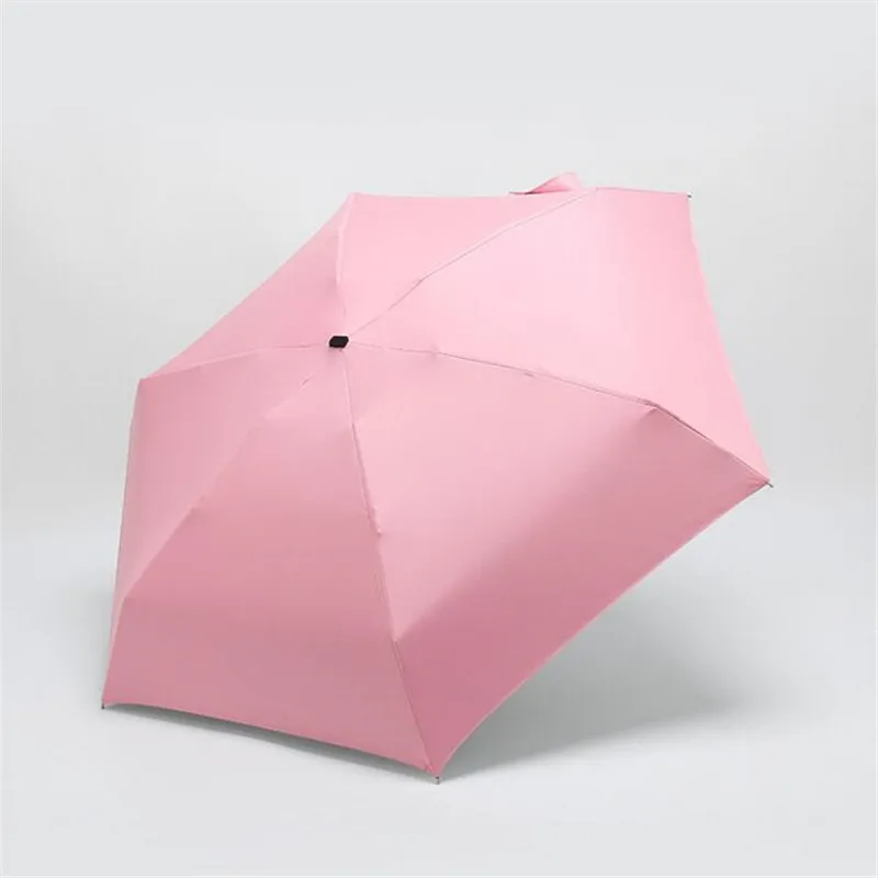 Women Mini Pocket Umbrella Portable Flat Rainy Umbrellas 5 Fold Sun Rain Lightweight Unisex Umbrella Girls Traveling Rain Gear Mini Umbrella Folding Umbrella Mini Sun Umbrella