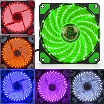 

LED Light Quiet PC Computer Cooling Fan 2 Connectors Ultra Silent Cooler Case Fans Plastic Desktop Shock Proof Heatsink Mini