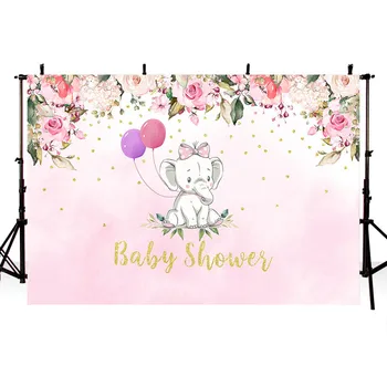 

TAIBO Vinyl Background Photography Cute Baby Elephant Background Baby Shower Photo Studio Backdrop Photocall