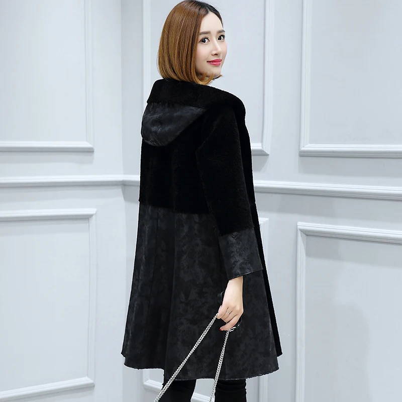 

2020 Natural Wool Jackets For Women Sheep Shearing Real Fur Coat Female Winter Suede Jacket Double-sided Outwear OT1780