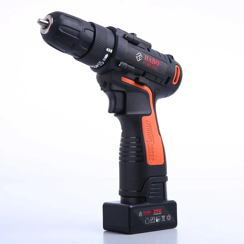 

25v Lithium Household Two-Speed Pistol Drill Multi-functional Electric Screwdriver Rechargeable Flashlight Turn Drill Electric D