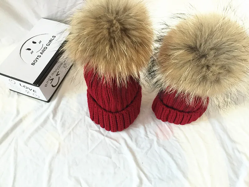 child wine red Зимняя шапка для родителей и ребенка, для мамы и ребенка, для детей, для маленьких мальчиков и девочек, теплые однотонные вязаные шапочки, шапочки для девочек и мальчиков, шапки, вязаная шапка - Цвет: child wine red